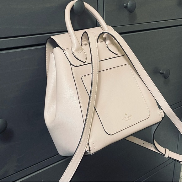 Kate Spade Adel Medium Flap Backpack in Warmbeige Leather WKRU6412 - Picture 7 of 13